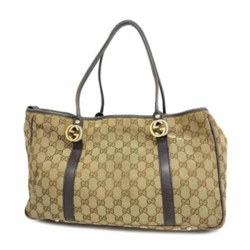 Gucci Vintage Pre-owned Canvas handvskor Brown, Dam