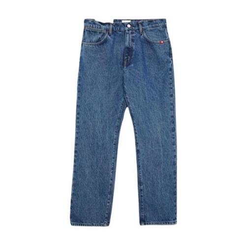 Amish Stone Wash Denim Jeans Regular Fit Blue, Herr