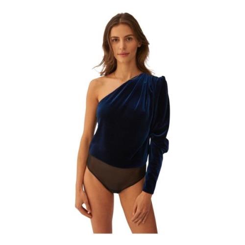 Undress Code Velvet Flaneur Bodysuit Blue, Dam