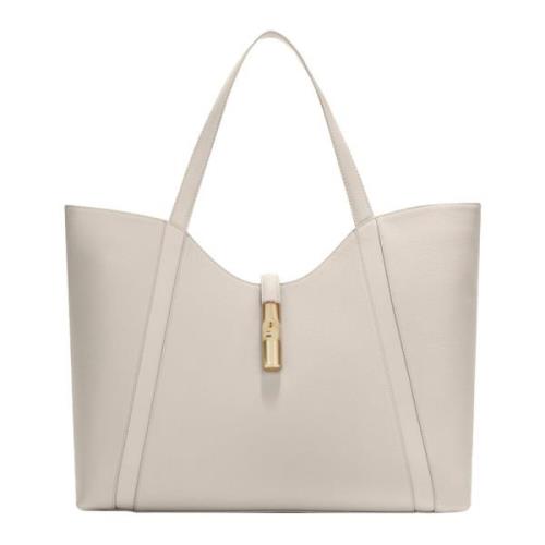 Furla Granatläder Toteväska Beige, Dam