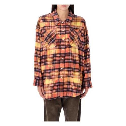 R13 Rosa Overdyed Drop Neck Workshirt Multicolor, Dam