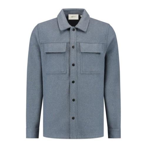 Pure Path Flanell overshirt med bröstfickor Blue, Herr