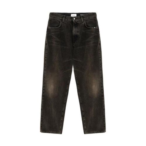 Amish Svarta Denim Jeans James Modell Black, Herr