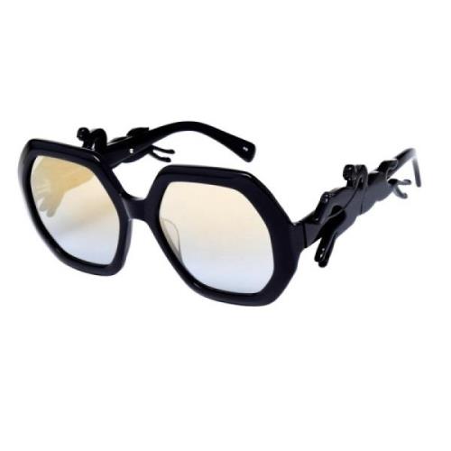 Longchamp Svart Acetat Dam Solglasögon Black, Dam