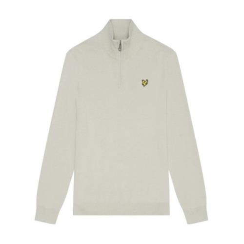 Lyle & Scott Merino Quarter Zip Jumper Regular Fit White, Herr