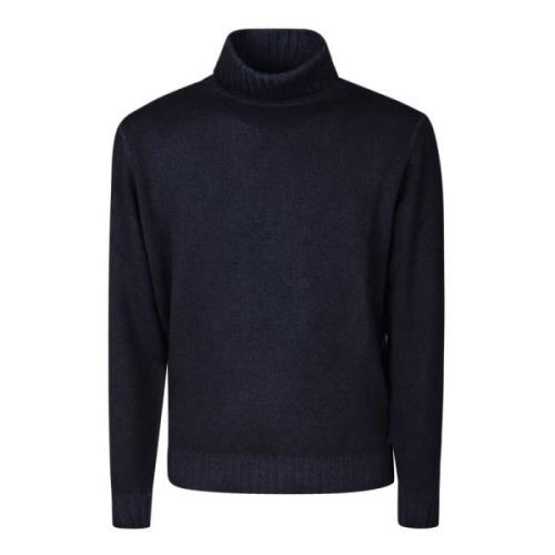 Filippo De Laurentiis Kashmir Turtleneck Tröja med Ribbade Kanter Blue...