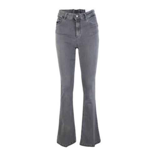 Liu Jo Flare denim jeans med stretchig bomull Gray, Dam