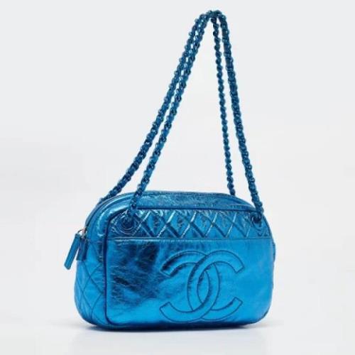 Chanel Vintage Pre-owned Tyg chanel-vskor Blue, Dam