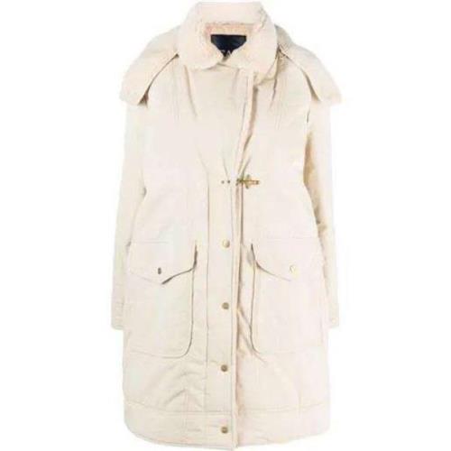 Fay Stilig Parka Jacka Mix Mat Beige, Dam