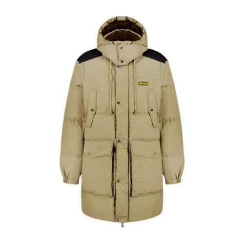 Ciesse Piumini Canada - Lång unisex beige dunjacka 4 fickor med avtagb...