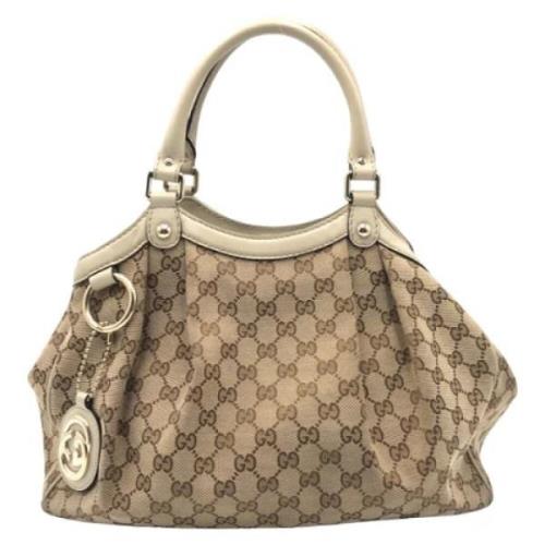 Gucci Vintage Pre-owned Canvas totevskor Beige, Dam