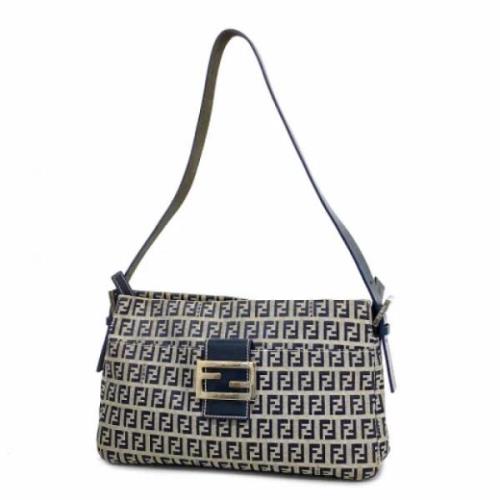 Fendi Vintage Pre-owned Canvas axelremsvskor Blue, Dam