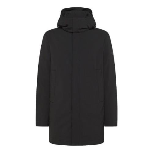 Peuterey Svart Trenchcoat med vattenavvisande Black, Herr