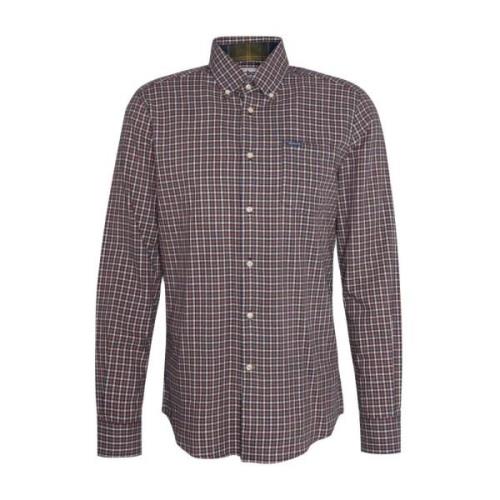 Barbour Twill Button Down Skjorta Brown, Herr