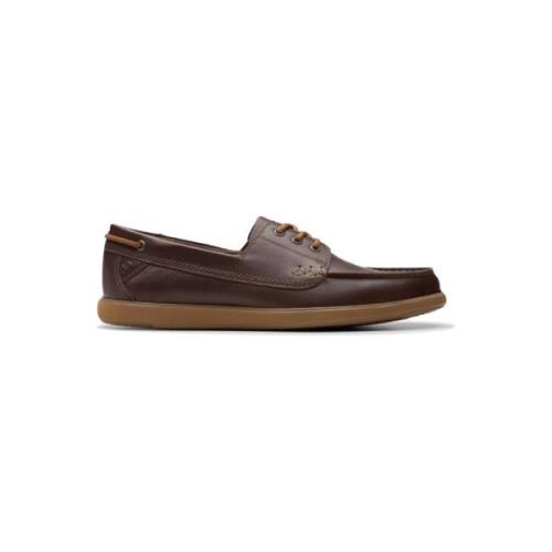 Clarks Mörkbrun båtsko med justerbara snören Brown, Herr