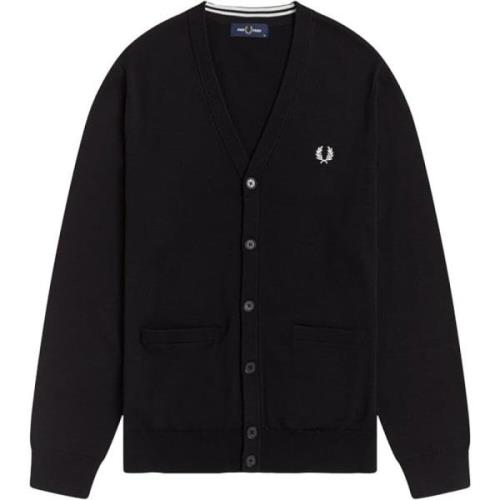 Fred Perry Italiensk Lamull Kofta Svart Black, Herr