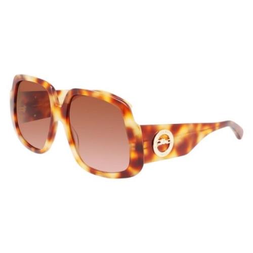 Longchamp Brun Acetat Dam Solglasögon Brown, Dam