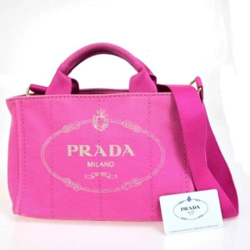 Prada Vintage Pre-owned Canvas prada-vskor Pink, Dam