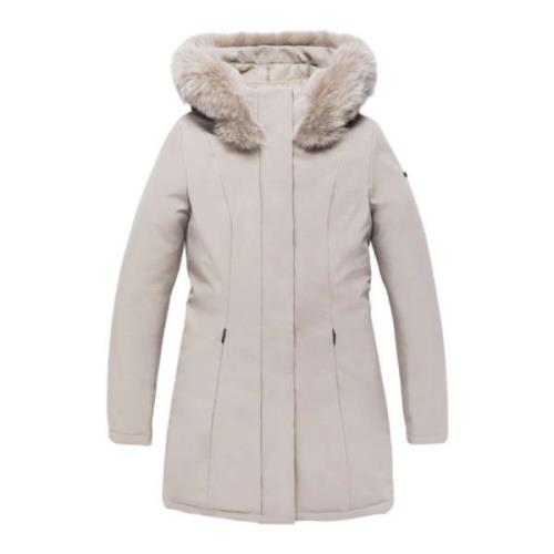 RefrigiWear Pälsjacka med Logosleeve Beige, Dam