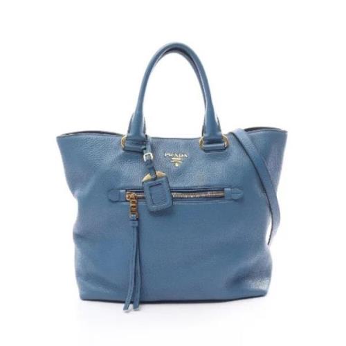 Prada Vintage Pre-owned Laeder totevskor Blue, Dam