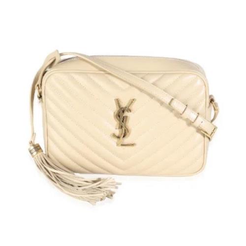 Yves Saint Laurent Vintage Pre-owned Laeder crossbodyvskor Beige, Dam