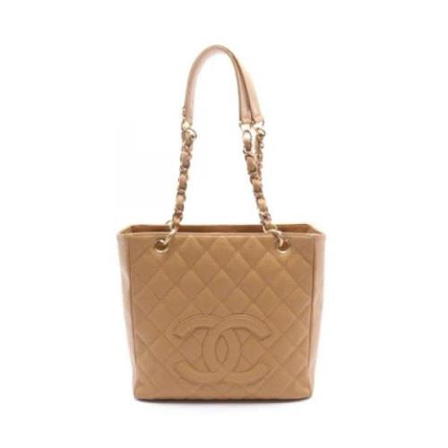 Chanel Vintage Pre-owned Laeder axelremsvskor Beige, Dam