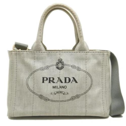 Prada Vintage Pre-owned Denim totevskor White, Dam