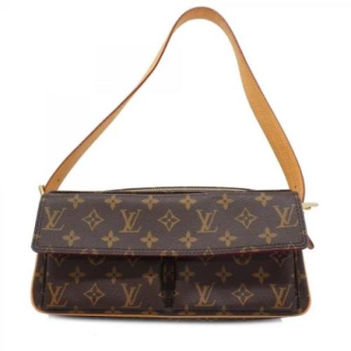 Louis Vuitton Vintage Pre-owned Tyg axelremsvskor Brown, Dam