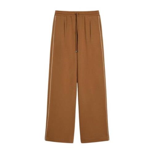 Max Mara Bomulls sweatpants med elastisk midja Brown, Dam