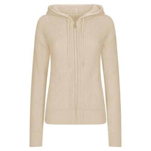 add Cardigan I Dubbelsidig RIB Beige, Dam