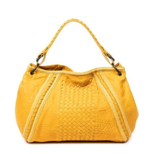 Bottega Veneta Vintage Pre-owned Laeder handvskor Yellow, Dam