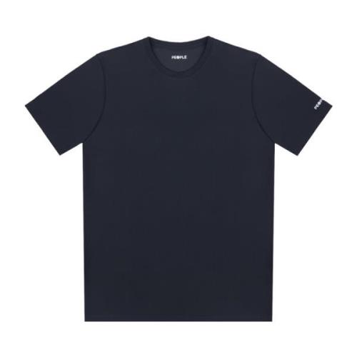 People of Shibuya Stretchig Jersey T-shirt med reflexlogo Blue, Herr