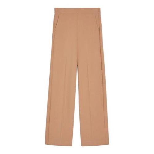 Pennyblack Jersey Wide Leg Byxor Barcelona Stil Brown, Dam