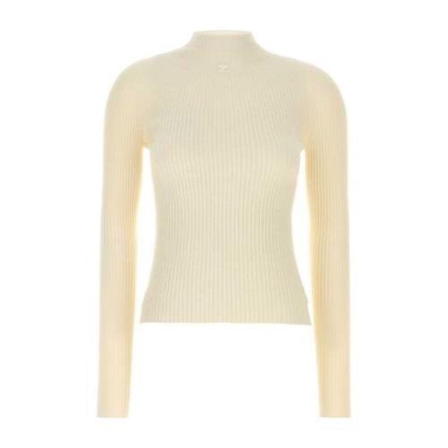 Courrèges Ivory Bomullsblandning Tröja Beige, Dam