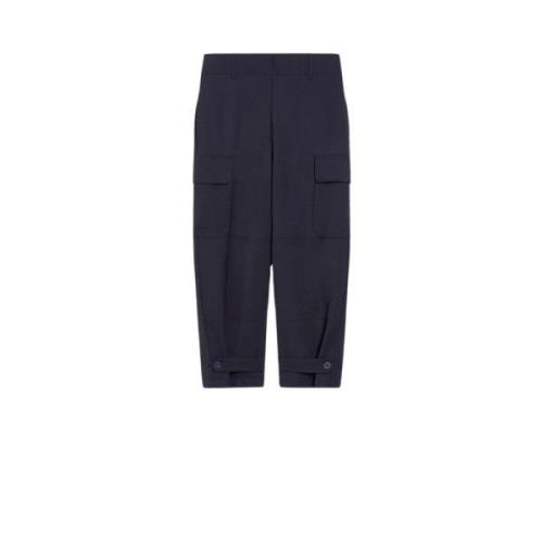 Max Mara Weekend Stretch gabardine byxor Blue, Dam