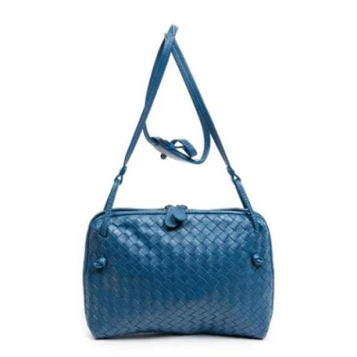 Bottega Veneta Vintage Pre-owned Laeder crossbodyvskor Blue, Dam