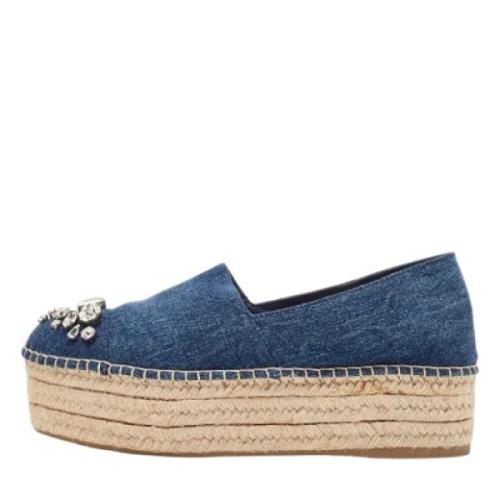 Miu Miu Pre-owned Pre-owned Denim espadriller Blue, Dam