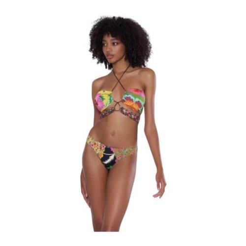 Miss Bikini Blommig Patchwork Triangel Bikini Set Multicolor, Dam