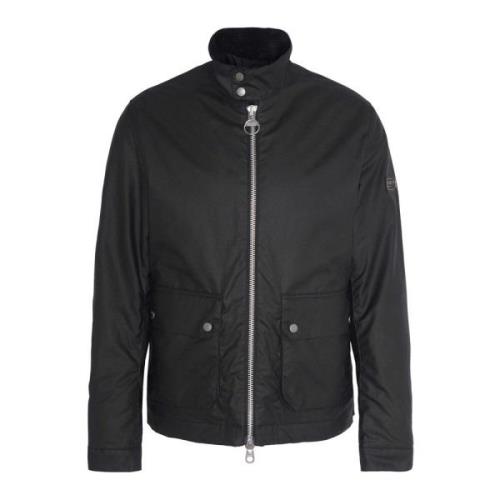 Barbour Svart vaxad jacka med metalliska element Black, Herr