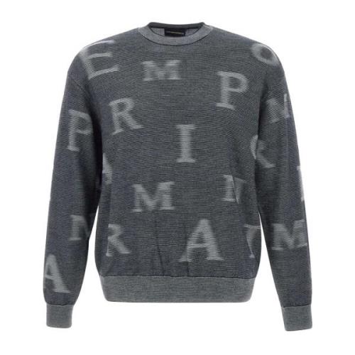 Emporio Armani Herr Logo Lettering Tröja Gray, Herr