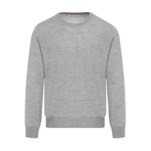 Brunello Cucinelli Lyxig Grå Tröja Aw24 Gray, Herr