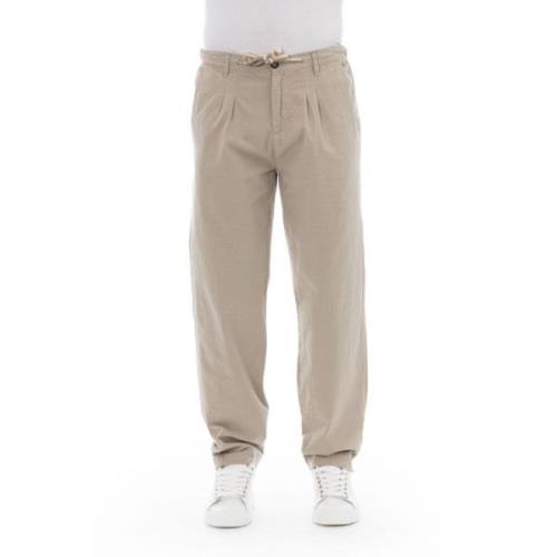 Baldinini Chino Byxor - Framknapp Stängning Beige, Herr