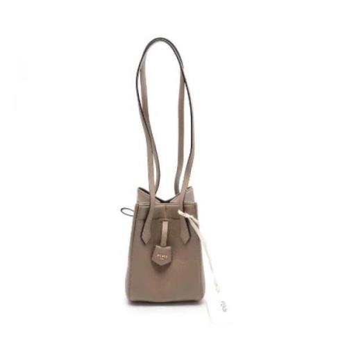 Fendi Vintage Pre-owned Laeder crossbodyvskor Beige, Dam