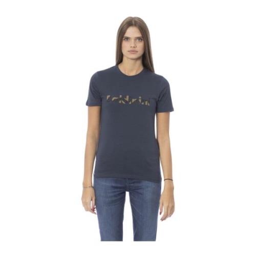 Baldinini Trendig T-shirt med fronttryck Blue, Dam