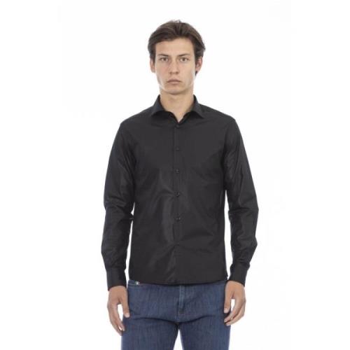 Baldinini Slim Fit Skjorta - Framknappstängning Black, Herr