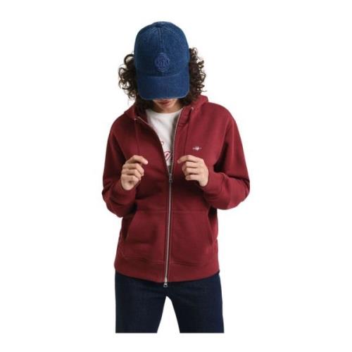 Gant Dragkedja Hoodie Shield Red, Herr