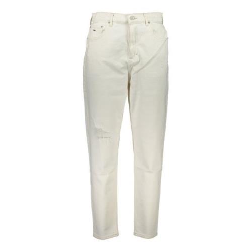 Tommy Hilfiger Hög Tapered Mom Jeans Vit Denim White, Dam