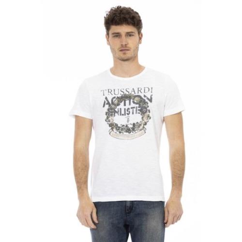 Trussardi Avslappnad Kortärmad Rund Hals T-shirt White, Herr