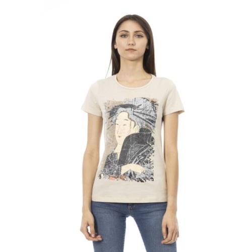 Trussardi Kortärmad Rund Hals T-shirt Beige, Dam