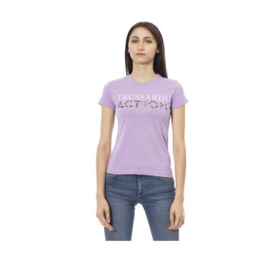 Trussardi Casual T-shirt med rund hals Purple, Dam